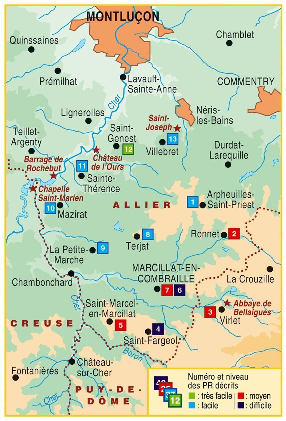 Topoguide de randonnée - Combraille Bourbonnaise à pied | FFR guide de randonnée FFR - Fédération Française de Randonnée 