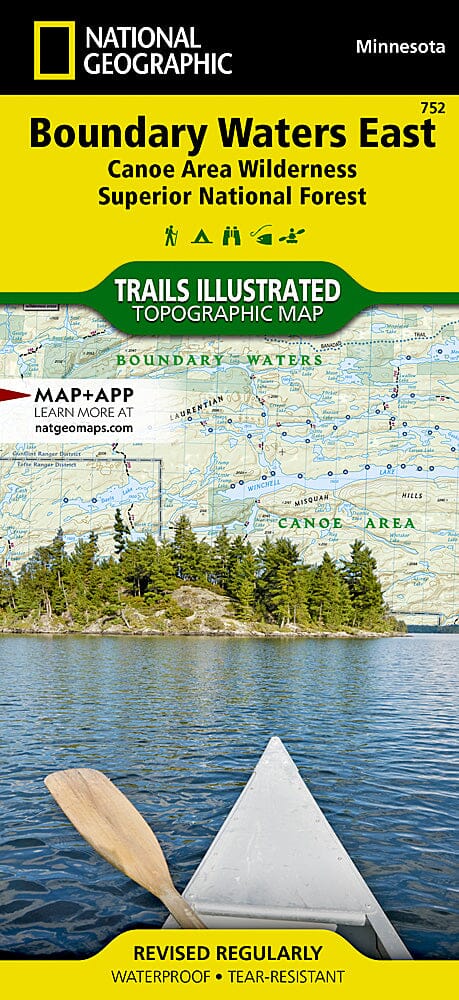 Trails Map of Boundary Waters East - Canoe Area Wilderness (Minnesota), # 752 | National Geographic carte pliée National Geographic 