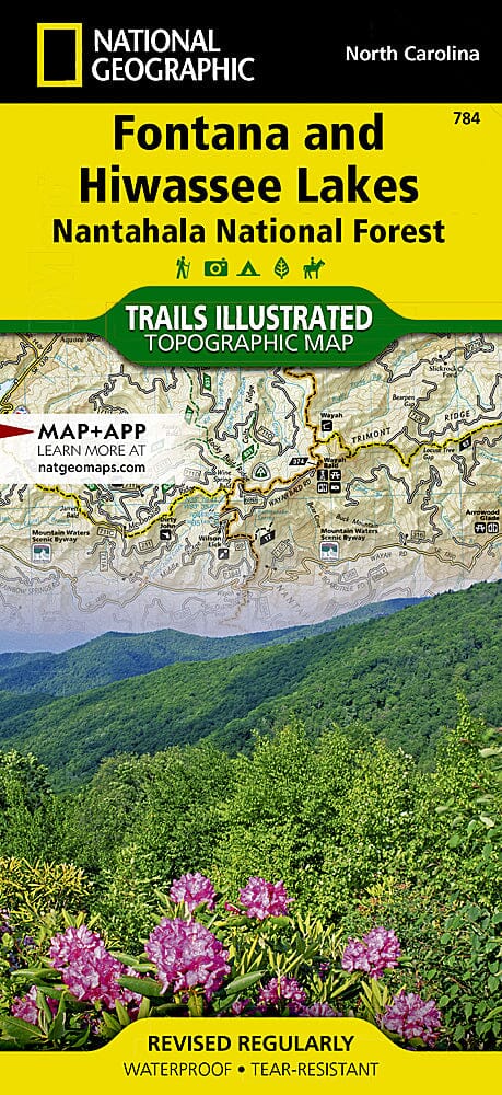 Trails Map of Fontana & Hiwasse Lakes, Nantahanla National Forest (North Carolina), # 784 | National Geographic carte pliée National Geographic 