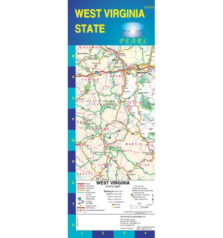 West Virginia - Pearl Map - laminated | GM Johnson Road Map 